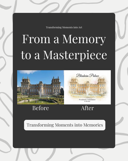 Watercolour Portrait from Photo | Live Preview | Wedding Venue Print | External Impression