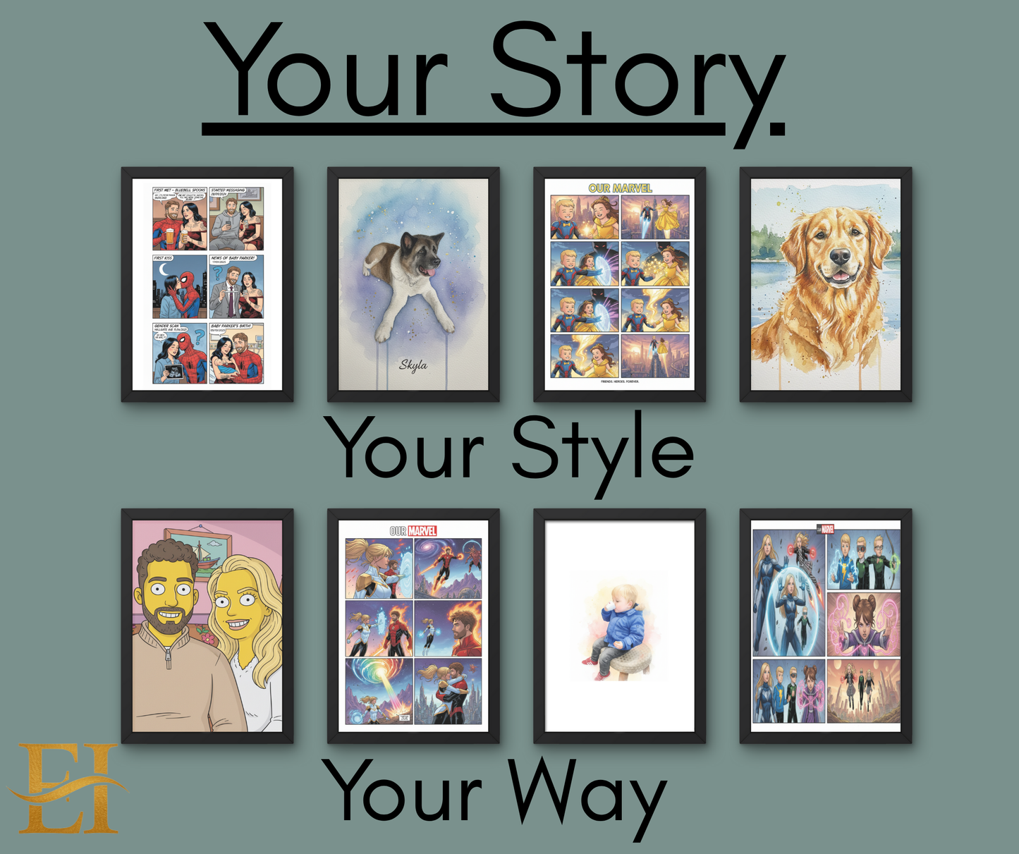 Watercolour Portrait from Photo | Live Preview | Wedding Venue Print | External Impression